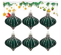 Velvet Christmas Balls - Set Of 6 Christmas Ball Pendants, Floaty Ornament Decor, Glitter Holiday Wreath Ball Decorations For Festive Home | Ella Tree Ornaments