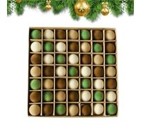 Velvet Christmas Bauble Ornament Set - 49 Pieces Flocked Mini Tree Decorations | 3cm Soft Shatterproof Hanging Baubles for Christmas Tree, Wreaths, Crafts, Parties, Weddings and as a