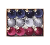Velvet Christmas Baubles - 12 Pieces Shatterproof Ornament Set, Tree Decorations for Christmas Decoration, Thanksgiving and Halloween Parties