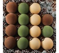 Velvet Christmas Baubles 15PCS, 8cm Natural Flocked Tree Decorations for Xmas Tree - Minimalist Holiday Ornaments Set for Festive Home, Party & Mantelpiece Decor (Multicolour)