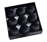 Velvet Christmas Baubles 8CM Ornament Collection, 9 Pcs Soft Fabric