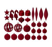 Velvet Christmas Baubles for Tree | Unbreakable Home Decorations, Shatterproof Christmas Baubles Set | Indoor Window Sills Yard Garden Family Gatherings Parties Porch