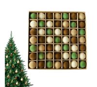 Velvet Christmas Baubles | Soft and Compact Hanging Decorations Flocked 49 Pieces, Christmas Tree Decorations | Family Friends Colleagues Celebrations Parties Weddings Garland Door Par