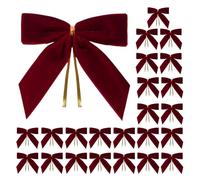 Velvet Christmas Bows - Decorative Small Velvet Ornament - Wreath Garland Twist Tie Bows | for Indoor Outdoor Home Party Wedding Crafts Treat Bag