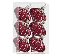 Velvet Christmas Decoration Set - 6 Pieces Velvet Ball Pendants with Glitter Yarn and Flocked Finish, High-Quality Christmas Decoration for an Elegant Shine on the Tree Festive Tree Decoration Ideal