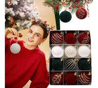 Velvet Christmas Ornaments | Velvet Ornaments for Christmas Tree,Holiday Atmosphere Props for Indoor Outdoor Garden Yard Porch Family Gatherings Parties Holiday Celebrations