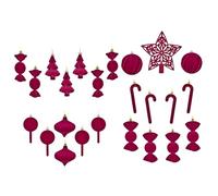 Velvet Christmas Ornaments, With A Coz-y And Elegant Design, 14x16x16cm, Velvet Holiday Decorations, Seasonal Tree Ornaments, Easy To Attach And Festive Look, For Mantle, Fireplace, Porch, Wreath
