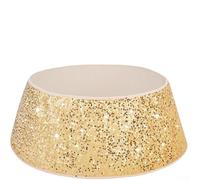 Velvet Christmas Tree Collar Sequin Patterned Collapsible Stand Cover Wrinkle-Free Easy Storage Fits Live Artificial Trees Festive Red Black Gold Silver 60cm(Gold)
