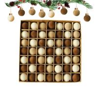 Velvet Christmas Tree Decorations - Compact Fuzzy Pendants 49 Pieces, Flocked Christmas Tree Bauble | For Family Friends Colleagues Holiday Parties Wedding Locations Door Wreath