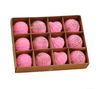 Velvet Christmas Tree Hanging Balls Set 16 Pcs 6 cm and 12 Pieces 8 cm Decorative Ornaments with Hooks and Lace Ropes for Indoor Outdoor Holiday Party Wedding Engagement Anniversary Wreath Garland(H)