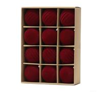 Velvet Christmas Tree Ornament Balls, 12pcs DIY Christmas Ball Set, For Christmas Tree Decoration (6cm/8cm)(6cm Wine red)