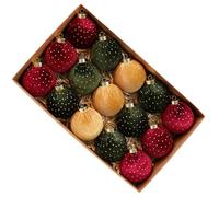 Velvet Christmas Tree Ornaments | 15 Pieces Flocked Home Decorations | Christmas Tree Decorations for Bedroom Home Winter Bedside Hallway Party Birthday Party Dorm