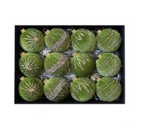 Velvet Christmas Tree Ornaments 8cm 12-Pack Set(Green)