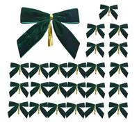 Velvet Christmas Tree Ties - Christmas Wreath Bows | Velvet Christmas Bows | Velvet Bows for Christmas Trees | Door Decoration Set of 24 | Small