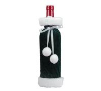 Velvet Christmas Wine Bottle Cover - Reusable Decorative Bottle Cover for Holiday Parties, Festive Wine Accessories in Red and Green (Green)