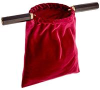 Velvet Church Tithe Offering Bag with Wooden Handles, Maroon, 11 1/4 Inch by CB