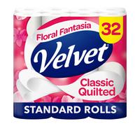 Velvet Classic Quilted Floral Fantasia Toilet Roll 32 Rolls