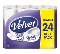 Velvet Classic Quilted Toilet Paper Bulk Buy 24 White 3 ply Toilet Tissue Rolls 24 Count Pack of 1