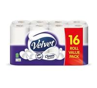 Velvet Classic Quilted Toilet Tissue, Pack of 16