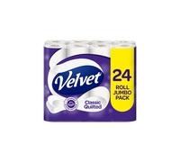 Velvet Classic Quilted Toilet Tissue 24 Rolls - Luxuriously Sof