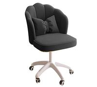 Velvet Computer Chair - Cute Upholstered Swivel Desk Chair Adjustable Height Office Armchair with Wheels Modern Comfy Executive Vanity Chair for Home & Office