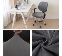 Velvet Computer Rotating Chairs Cover - Stretch 2 Piece Split Chair Protector with Elastic Bottom, Soft Thick Full Cover Gaming Chair Slipcover for Office Desk Home Hotel Decor (#3,One Size)