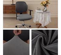 Velvet Computer Rotating Chairs Cover - Stretch 2 Piece Split Chair Protector with Elastic Bottom, Soft Thick Full Cover Gaming Chair Slipcover for Office Desk Home Hotel Decor (#5,One Size)