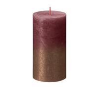 Velvet & Copper Rustic Pillar Candle - Red