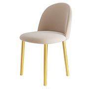 Velvet Corner Chairs Kitchen Dining with Ergonomic Backrest A3 Carbon Steel Legs for Counter Lounge Living Room Reception Chair (Color : Pink, Size Golden Leg) (Khaki Golden leg)
