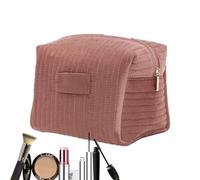 Velvet Cosmetic Bag - Velvet Toiletry Bag for Makeup Brushes - Large Capacity Makeup Brush Toiletry Organizer for Women and Men, Daily Use, Pink, Refer to description, Unisex