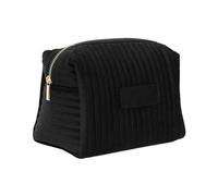 Velvet Cosmetic Bag - Velvet Toiletry Bag for Makeup Brushes - Large Capacity Makeup Brush Toiletry Organizer for Women and Men, Daily Use, Black, Refer to description, Unisex