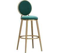 Velvet Counter Height Bar Stools with Metal Legs, Bar Chairs for Kitchen Island Dining Room Pub (Green,65CM)