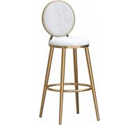 Velvet Counter Height Bar Stools with Metal Legs, Bar Chairs for Kitchen Island Dining Room Pub (White,75CM)