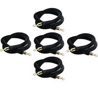 Velvet Crowd Control Barrier Rope Event Waiting Line Stanchion Hooked for Trade Shows Exhibitions & Fairs Available in 2/3/4/5 Pieces