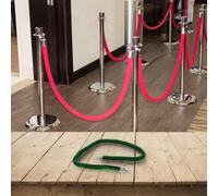 Velvet Crowd Control Rope Barrier for Stanchion Posts - 60 in (5 ft) Length, .5 in Diameter, Burgundy Red with Mirror-Polished Industrial for Ho(Fruit Green)