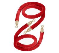 Velvet Crowd Control Rope with Clasps, Rope for Queue Divider(Red B,4.9ft/150cm)