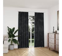 vidaXL 2x Blackout Curtains with Hooks Velvet Anthracite 140x225cm Drapery