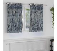 Velvet Curtains 2pc Silver Grey 140x140 cm Crushed Velvet Eyelet Thermal Energy