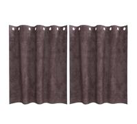 Velvet Curtains, Brown, Pack of 2, 140 x 140 cm, Blackout Curtains with Thermal Insulation and Privacy Screen for Living Room, Bedroom, Office, Modern Design