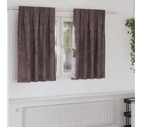Velvet Curtains Brown Pack of 2 140 x 140 cm with Blackout, Privacy Screen and Thermal Insulation, Opaque Curtains for Living Room, Bedroom, Children's Room