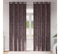 Velvet Curtains Brown Pack of 2 245 x 140 cm with Blackout, Privacy Screen and Thermal Insulation, Opaque Curtains for Living Room, Bedroom, Children's Room