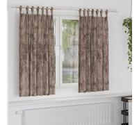 Velvet Curtains Cappuccino 175 x 140 cm with Blackout and Privacy Screen, Insulating, Opaque, for Living Room, Bedroom, Children's Room, Modern Design with Eyelets and Ruffle Tape, Pack of 2