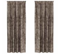 Velvet Curtains Cappuccino Pack of 2 245 x 140 cm Blackout Curtains with Thermal Insulation Opaque Scarf for Living Room Bedroom Office with Eyelet and Ruffle Tape