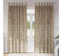 Velvet Curtains Champagne Pack of 2 245 x 140 cm Blackout Curtains Opaque with Thermal Insulation for Living Room Bedroom Children's Room Modern Curtains