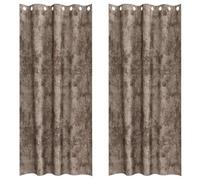 Velvet Curtains Pack of 2 Cappuccino 245 x 140 cm Curtain with Thermal Insulation and Blackout for Living Room Bedroom Children's Room with Privacy Screen and Modern Design