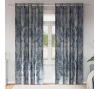 Velvet Curtains Pack of 2 Silver Grey 225 x 140 cm Blackout Curtain with Thermal Insulation and Privacy Screen for Living Room Bedroom Office Modern Design