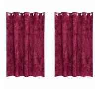 Velvet Curtains Wine Red 2-Piece 175 x 140 cm Curtain with Thermal Insulation and Blackout for Living Room Bedroom Children's Room Opaque Sound Protection