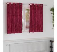 Velvet Curtains Wine Red Pack of 2 140 x 140 cm Blackout Curtain with Eyelets Thermal Curtain Insulating Opaque for Living Room Bedroom Children's Room Kitchen