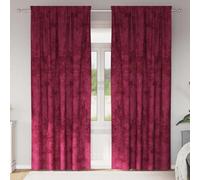 Velvet Curtains Wine Red Pack of 2 225 x 140 cm Blackout Curtain with Thermal Insulation Privacy Screen for Living Room Bedroom Children's Room Modern Curtains Decoration