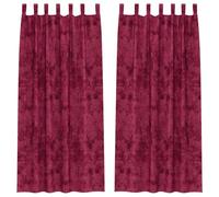 Velvet Curtains Wine Red Pack of 2 245 x 140 cm Blackout Curtain with Thermal Insulation and Privacy Screen for Living Room Bedroom Children's Room Modern Curtain Decoration